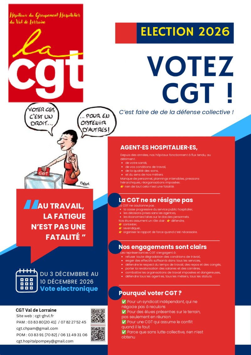 on vote CGT du 3 au 10 décembre 2026